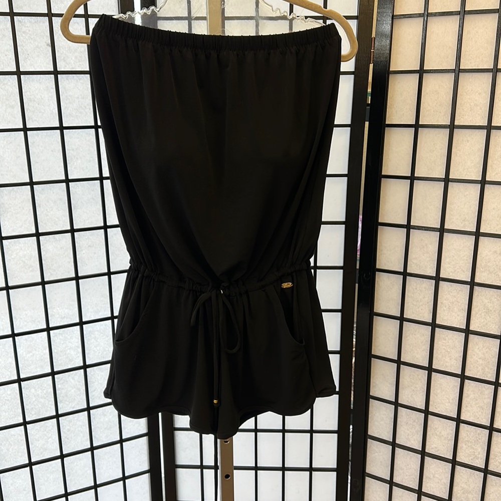 Strapless bloused romper